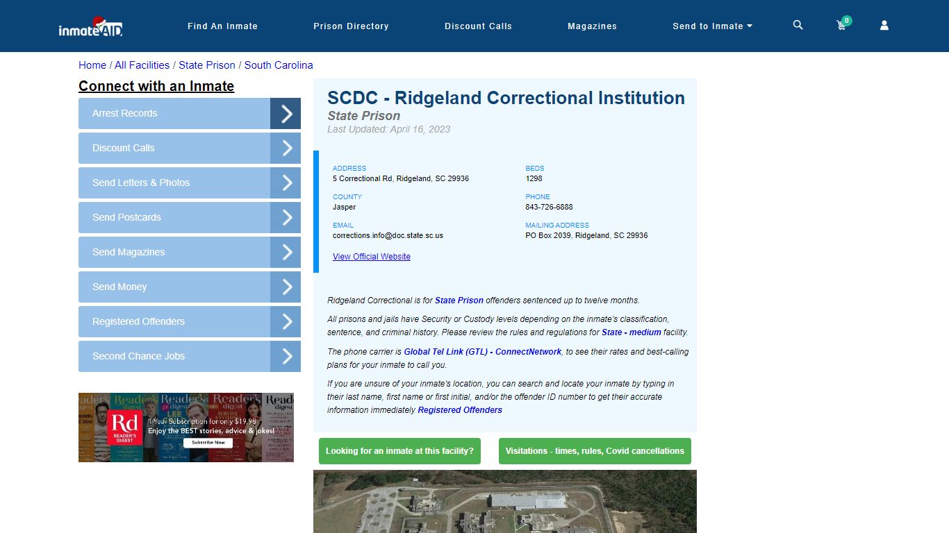 SCDC - Ridgeland Correctional Institution & Inmate Search | Visitation ...