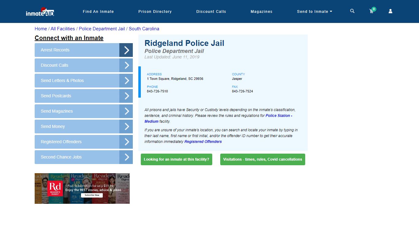 Ridgeland Police Jail & Inmate Search - Ridgeland, SC